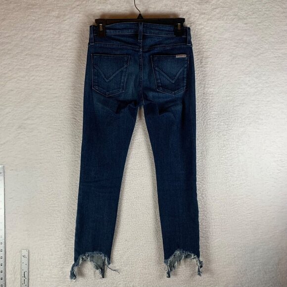 Hudson Women's Colette Mid-rise Skinny Crop Jeans Raw Hem Medium Wash Sz 24 9556 - Picture 10 of 14